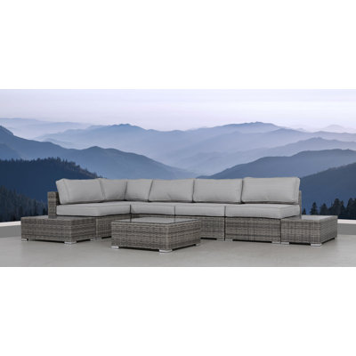 Liscomb Wicker Fully Assembled 4 - Person Seating Group with Cushions