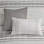 Ensemble d'édredon surdimensionné en jacquard de coton 6 pièces blanc / très grand gris-133593516