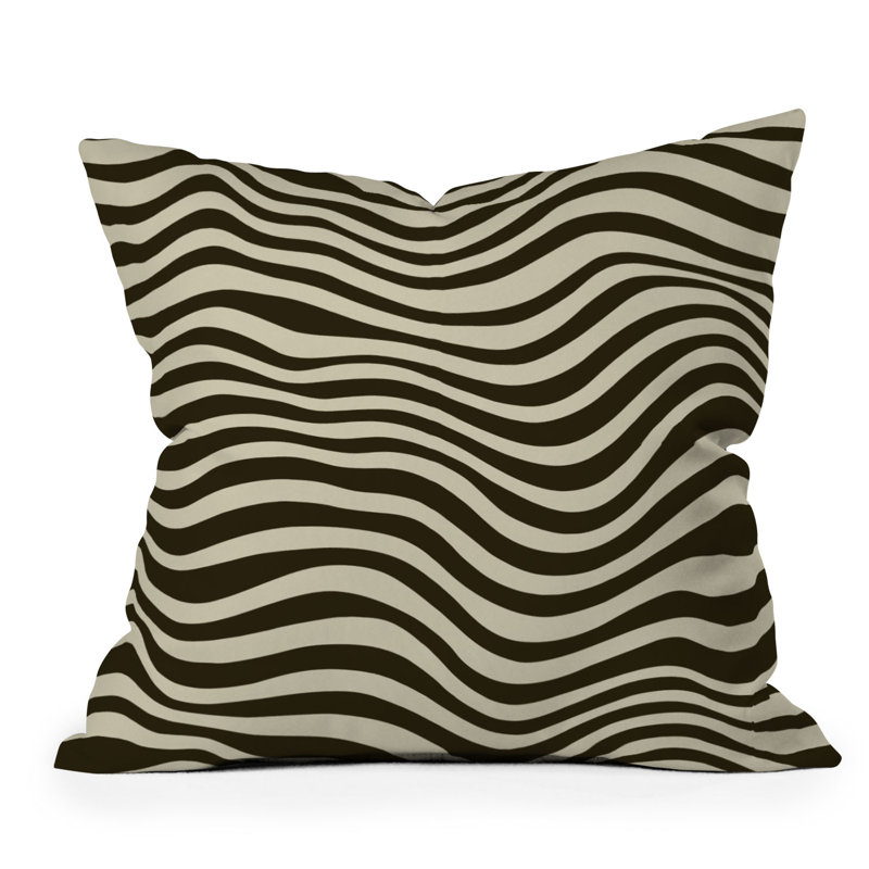  Coussin décoratif rayé intérieur / extérieur en polyester, 18 po x 18 po