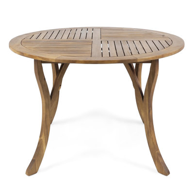 Outdoor Patio Wood Table 47, 46.39x46.39 Dimensions, Finish, Natural Resistance, Assembly Required 46.39 Inches Size, Attention To Detail, Included