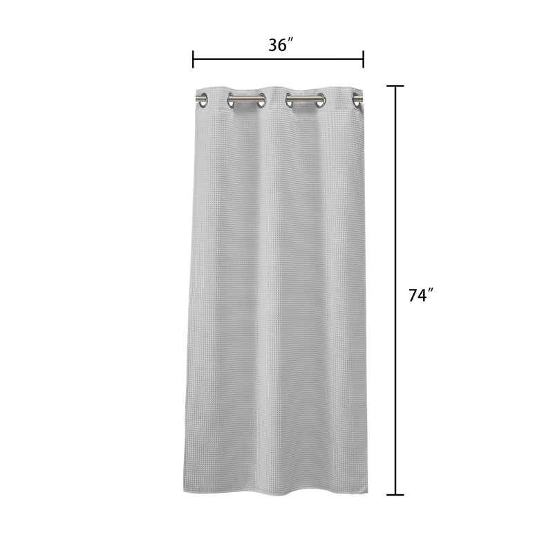 Rideau de douche gaufré Duppstadt, gris, H 74 po x l 36 po