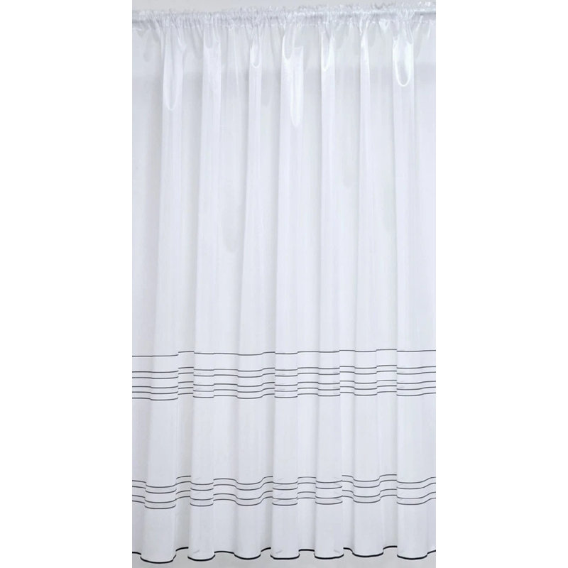 Floral Ruffled Cafe Curtain, 91cm W x 200cm L