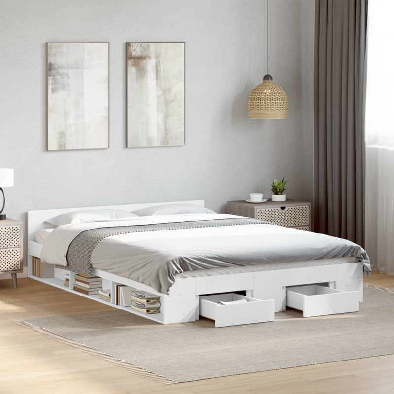 Obyrne Bed, White, 135 x 190cm