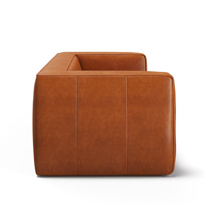 Queensland 88" Genuine Leather Tuxedo Arm Sofa