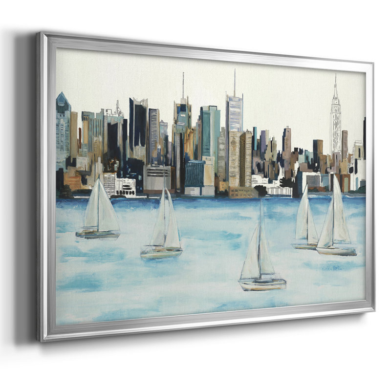Boat City, reproduction d'art sur toile, Argent, H 14 po x l 20 po x P 1,5 po
