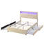 5Ft Led Upholstered Bed With 4 Drawers-1441405822