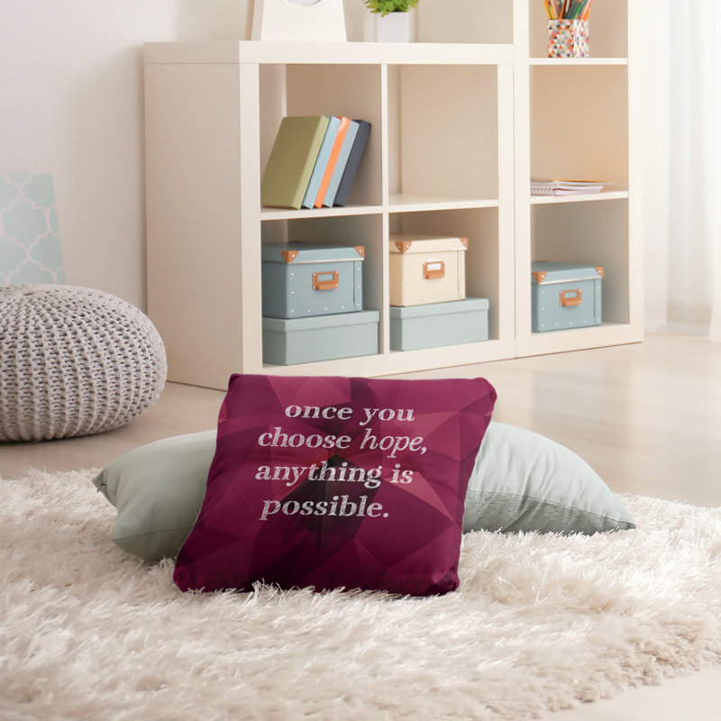 Reversible Throw Pillow, 26" H x 26" W, Spinel