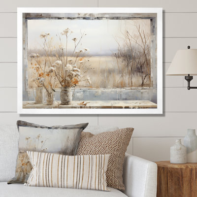 «Winter Meadow View calmness III», art mural prairie pour le salon