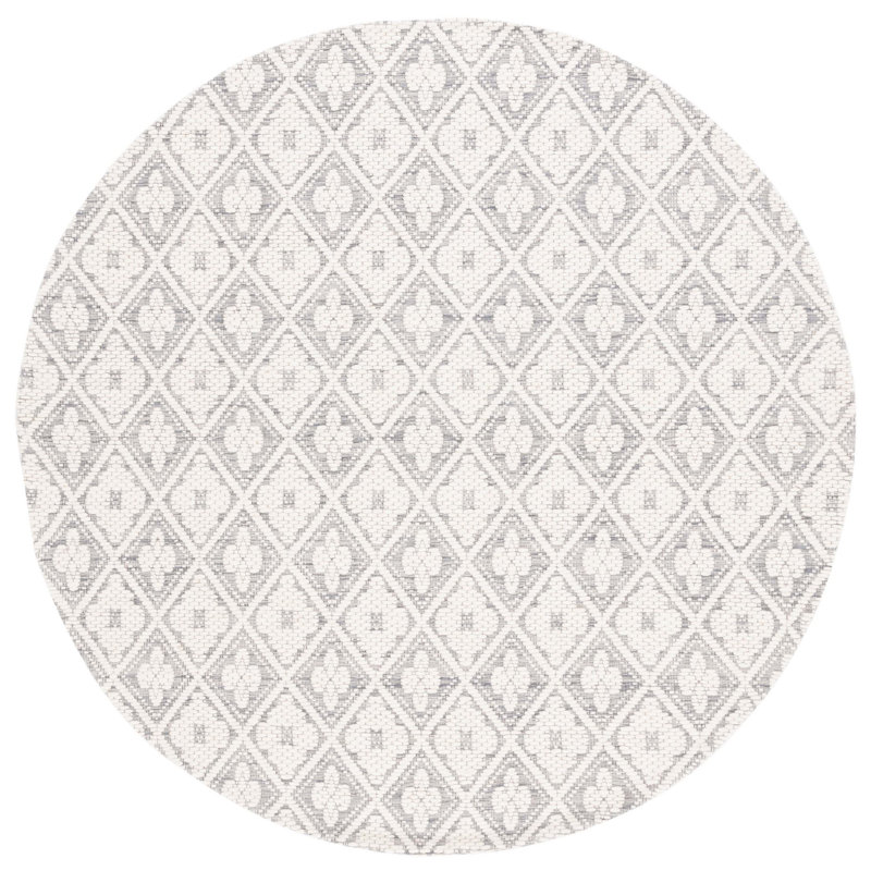 Hankison Hand Woven Performance Geometric Rug, Round 6'