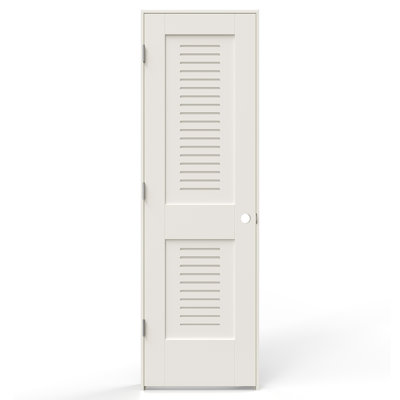 2 Panel Primed MDF Single Prehung Interior Door Full Modern Ventilated Panel on 4-9/16" Jamb