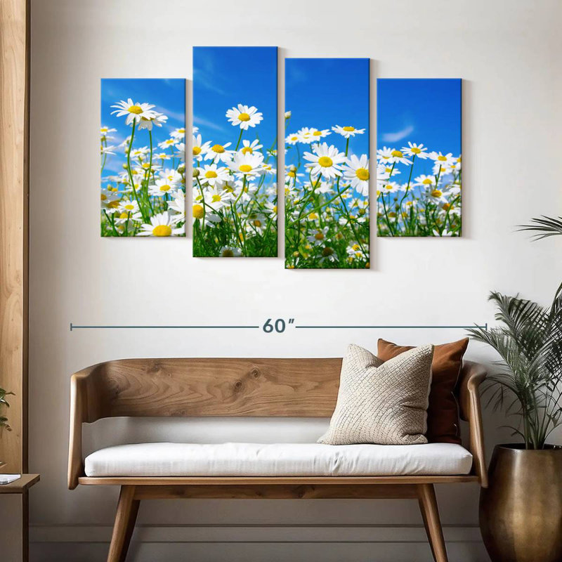 Harnek pré de marguerites blanches, H 32 po x l 52 po