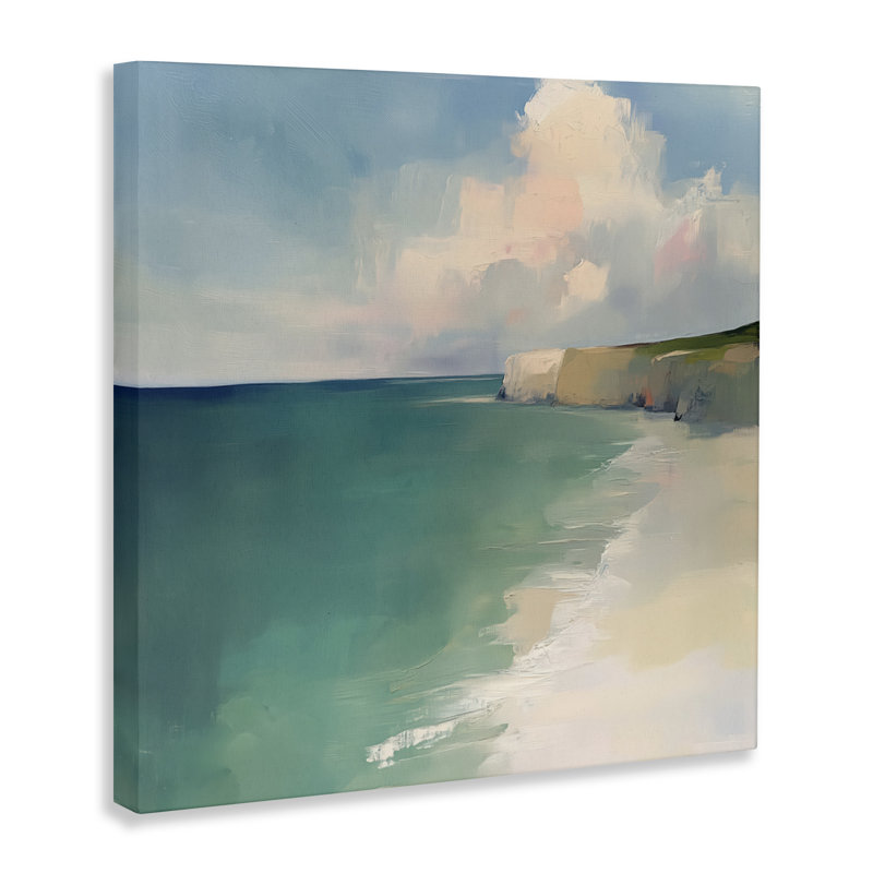 Toile Turquoise Horizons Expression, design par Annabelle Hall, H 17 po x l 17 po