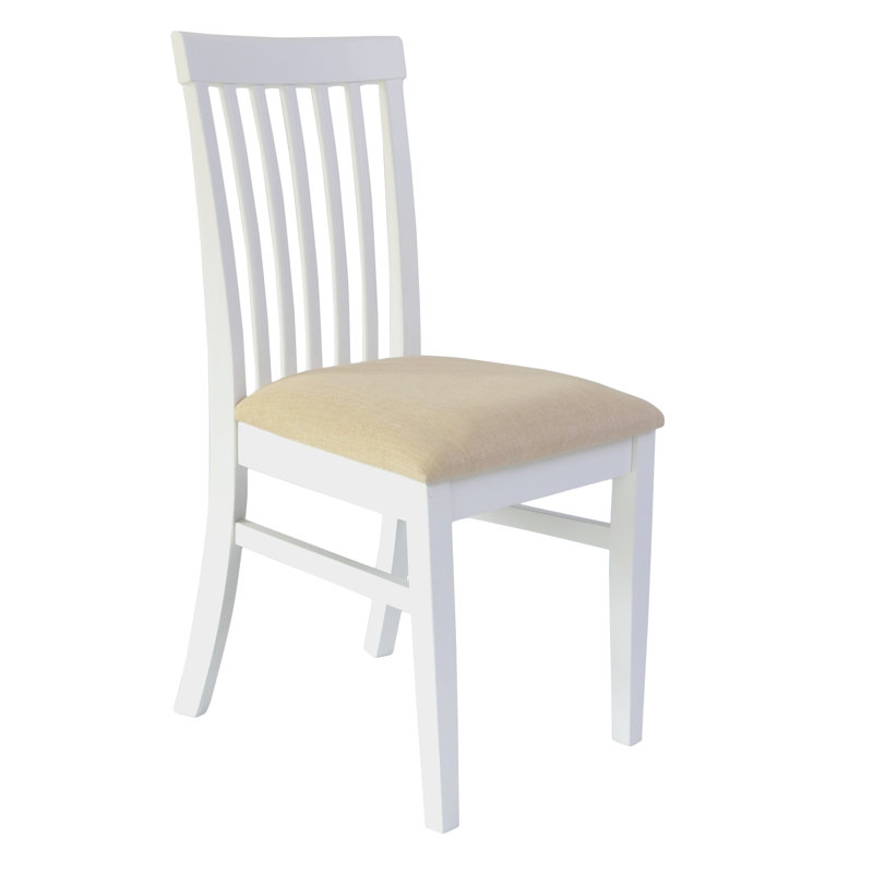 Bayou 45cm H Fabric Upholstered Slat Back Side Chair, White