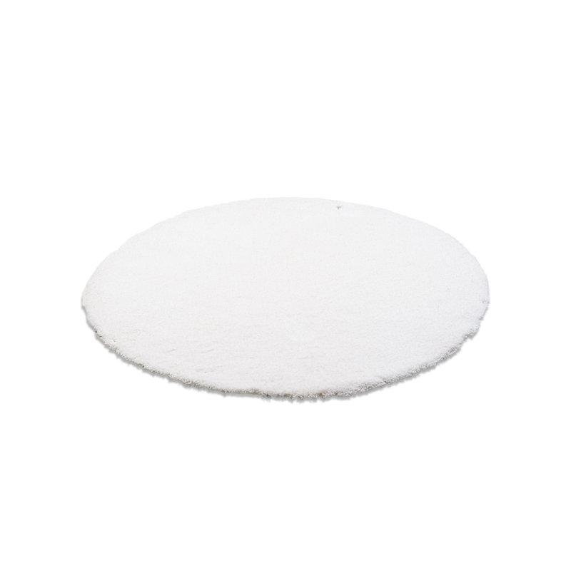 Solid Colour Hand Woven Area Rug, Rund 100 cm Durchmesser