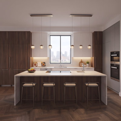 Luminaire suspendu linéaire à 3 lumières pour îlot de cuisine Heatherly
