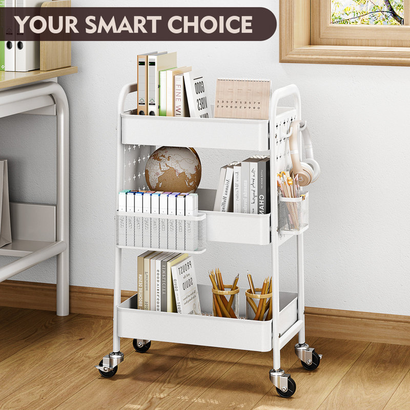 Chariot utilitaire double bricolage DIY, Blanc