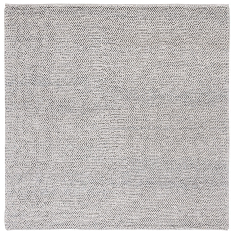 Almus Handmade Tufted Wool Silver Area Rug