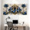 Plantes et fleurs, roses bleues, ornement gothique, palmiers, ensemble de 3 impressions sur toile
