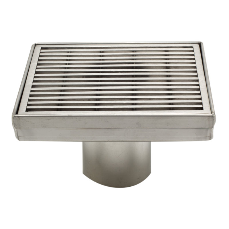 Bonde de douche carrée en acier inoxydable 2 po