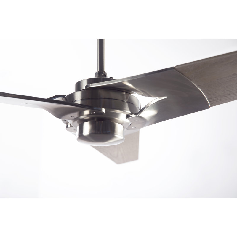 Torsion Downrod Ceiling Fan, Graywash, Bright Nickel, Fan Speed Control