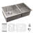 16 Gauge Stainless Steel 32x18 inch Undermount Double Bowl Kitchen Sink (60/40) with 9 Inch Deep Sink