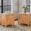 Table de chevet cannelée Mid-Century avec 2 tiroirs et poignée en métal-1068606674-1043430533