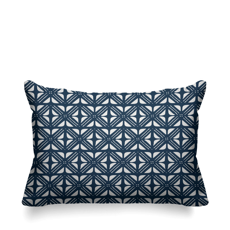Housse de coussin d'extérieur carré et insert, Bleu marine, 14 po x 20 po, Rectangle