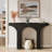 47-Inch Modern Black Console Table for Entryway & Behind Sofa with Arched Base, Durable and Stylish Narrow Hallway Table