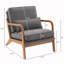 Chaise longue à accoudoirs en chêne - Chaise robuste, stable pour le salon / bureau / balcon-833132002