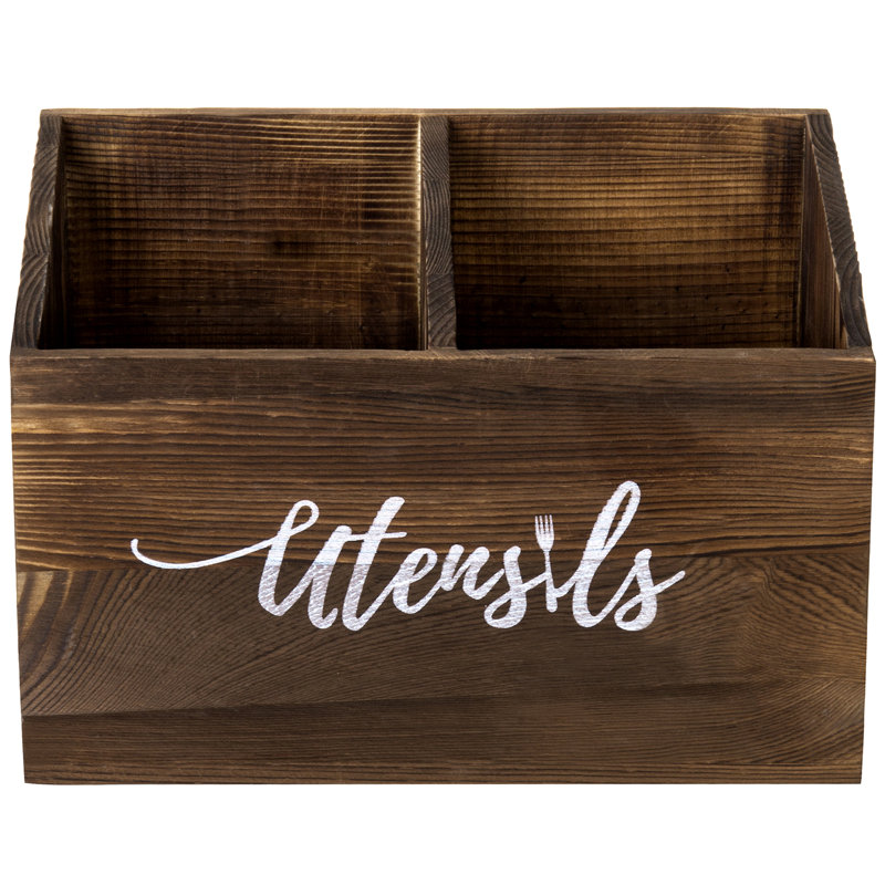 2 Compartments Kitchen Utensil Holder Caddy