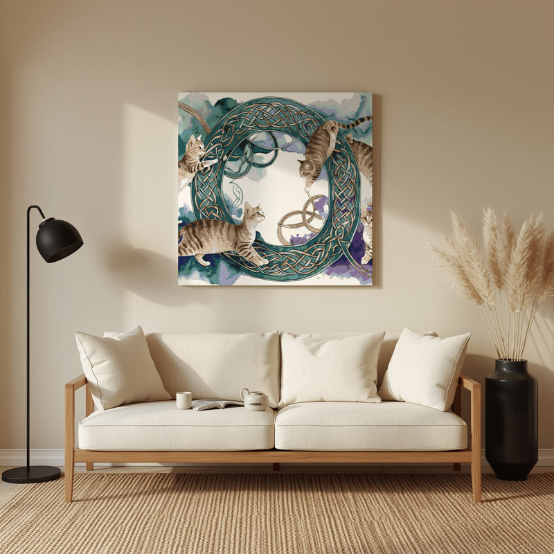 «Cats Celtic Shorthair», art mural en métal brun, H 144 po x l 144 po x P 0,05 po