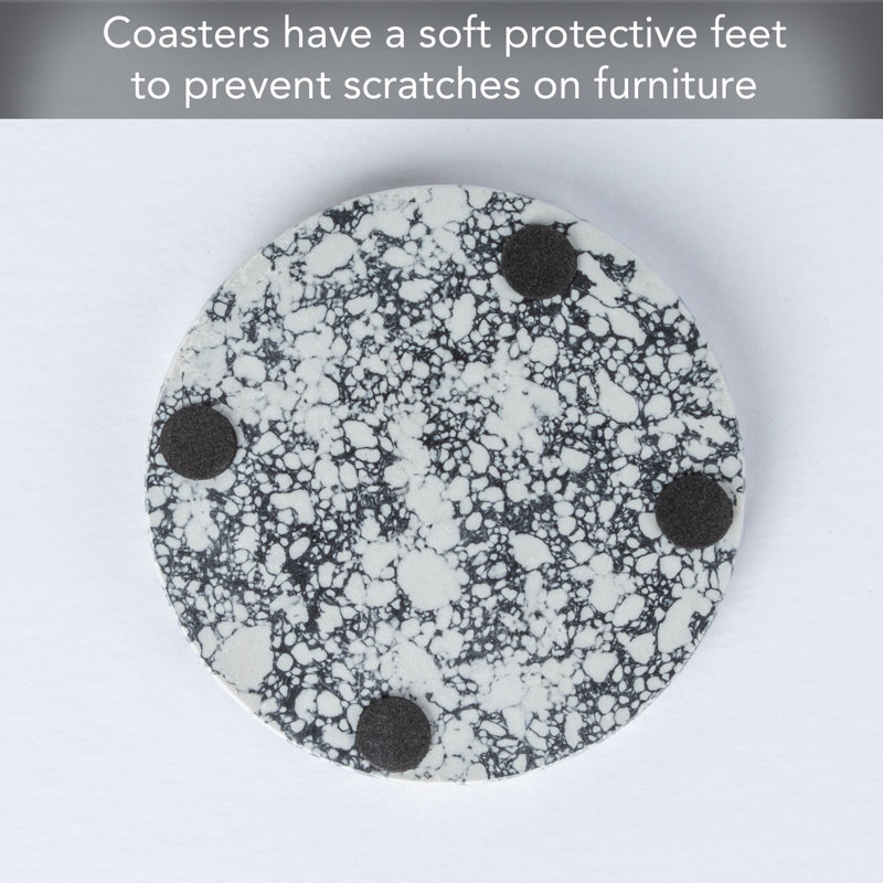 Resin Round 4 Piece Coaster Set