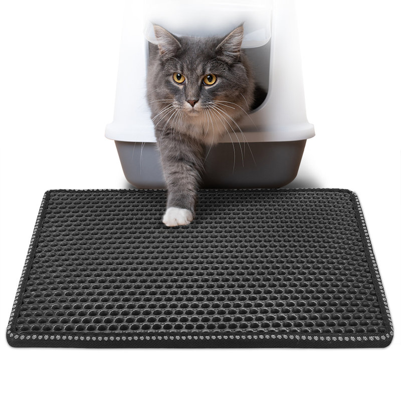 Tapis de litière double couche efficace, imperméable et facile à nettoyer, fond antidérapant, pattes douces, matériau durable