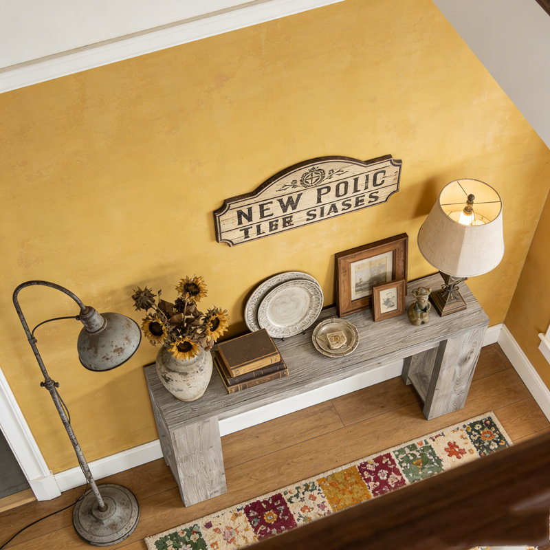 Farmhouse Wood Sofa Table Entryway Table, Gray