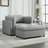 Linen 50" Wide Oversized Armchair with Ottoman-236306651