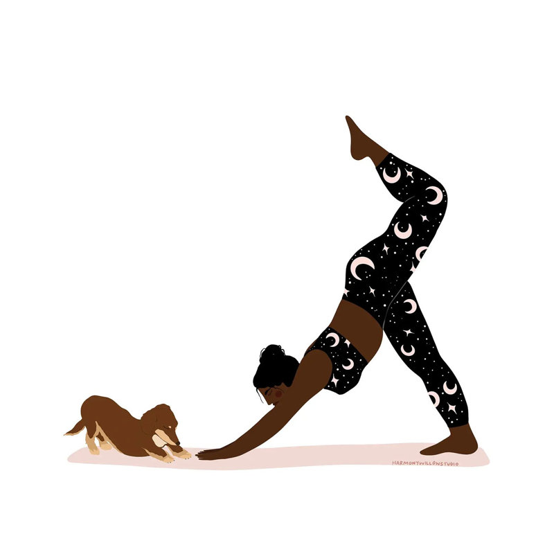 Downward Dog 1 Piece Painting on Canvas, 93.98 cm H x 93.98 cm W x 1.91 cm D, Wrapped Canvas