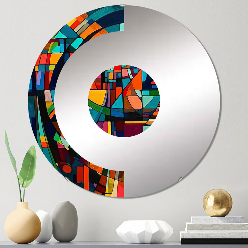 Alderamin - Miroir mural demi-cercle, 31,4 po x 31,4 po