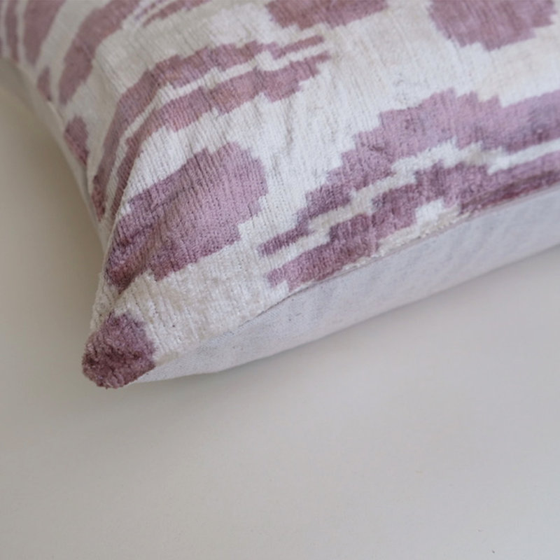 Kara Feather Throw Pillow, 20" x 20", Pink Geometric 3