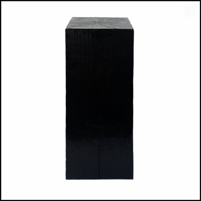 Wood-Look Square-Column MGO End Table, H33.75, Rustic Charm For Indoor And Outdoor Use