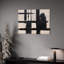 Minimaliste grille noire, abstrait moderne, cadre en bois intégré, art mural, l 20 x l 16