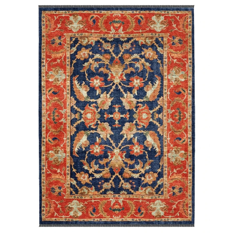 Tapis oriental en polyester tissé à la machine Tarango, Rectangle 2 pi 8 po x 5 pi