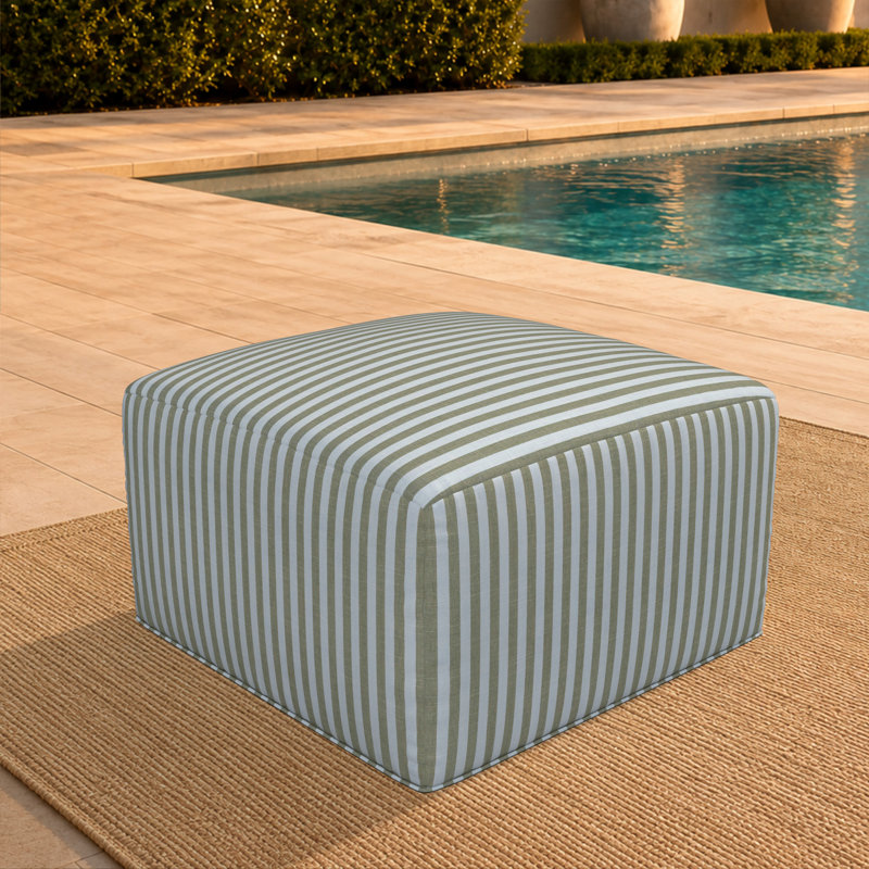 Repose-pieds extérieur Praia Sunbrella®, H 16 po x l 29 po x P 29 po, Sail Away Aloe