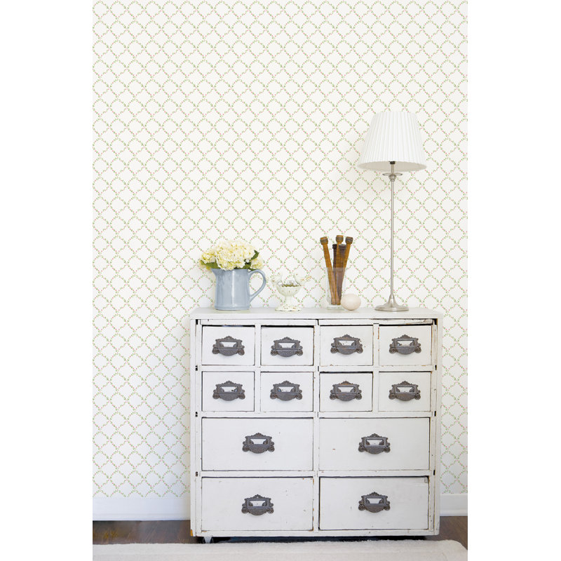 Santa Monica 10m x 53cm Matte Wallpaper Roll, Pink/White