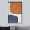 «Mid Century Shape» Mid-Century Pastel Polygon Collage Abstract Shape - Floater Frame, impression sur toile