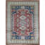 Kazak Wool Southwestern Area Rug in Green/Blue/Rust