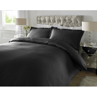 Satin Striped Duvet Cover Set with Pillowcases