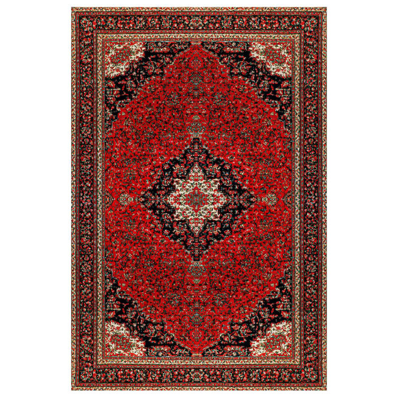 Alba Collection Digital Print Cotton-Polyester Red Moroccan Rug, Runner 2'8" x 8'3"