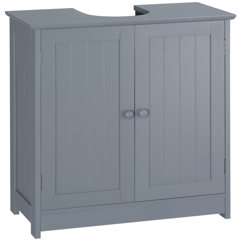 Armoire de salle de bain sous le lavabo avec 2 portes et tablette HOMcom