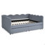 Lit de jour grand avec deux tiroirs de rangement, avec port USB et adorable forme de vague-355235049-355235051