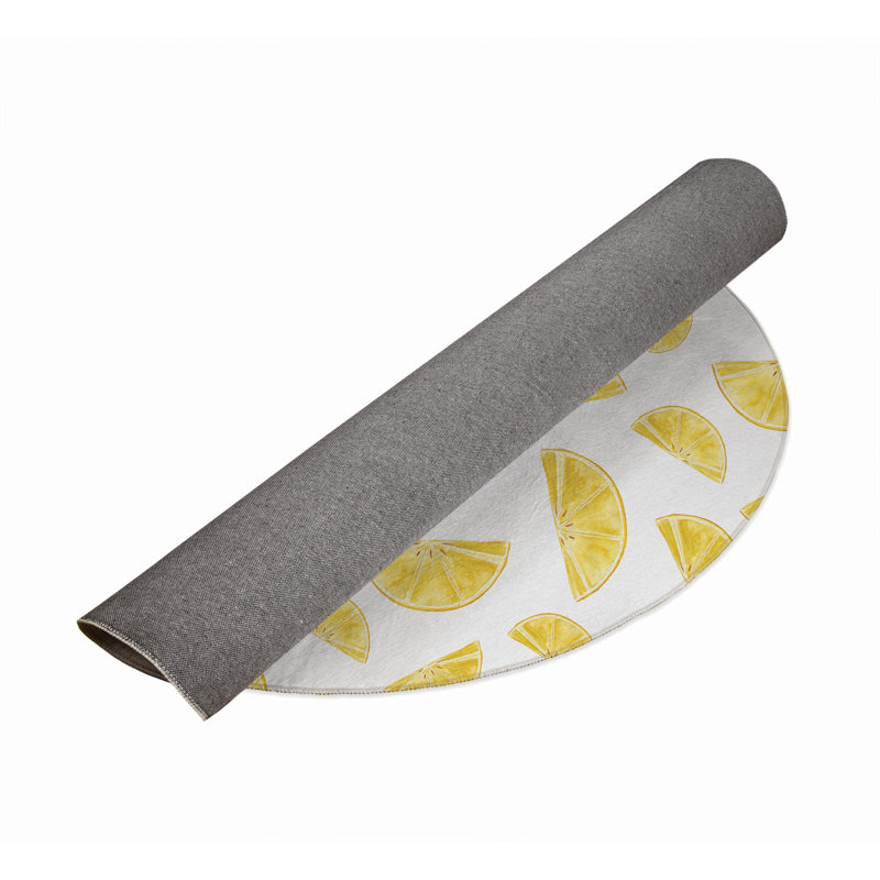 Tapis d'été Summer Lemon, Rond 5 pi